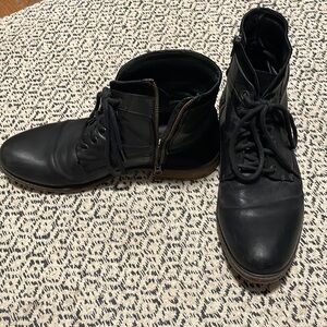 Steve Madden Men’s Hardin Black Lace up Zipper Combat Boots 10.5